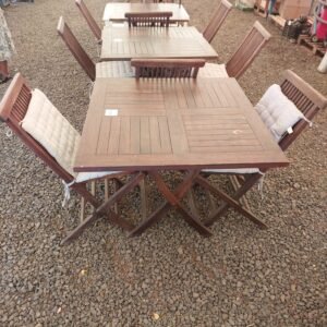 Teak Folding Patio Table with 2 Chairs